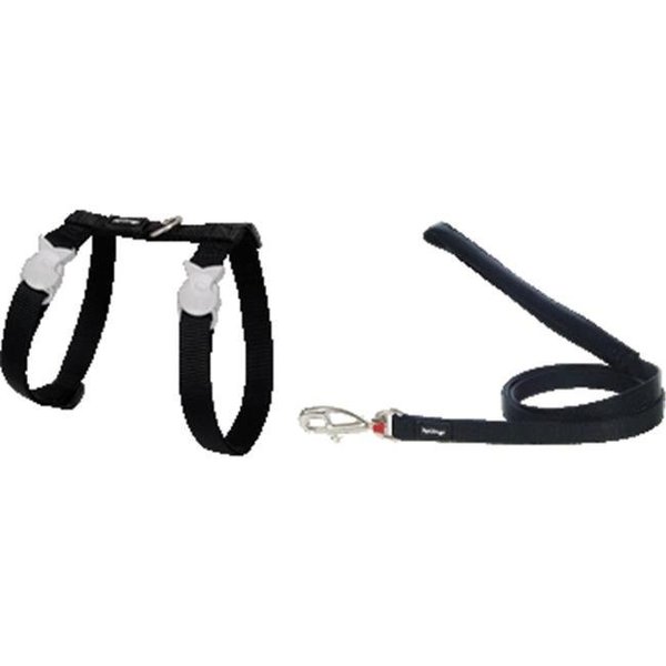 Red Dingo Red Dingo CH-ZZ-BB-SM Cat Harness & Lead Combo Classic Black CH-ZZ-BB-SM